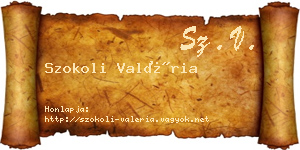 Szokoli Valéria névjegykártya
